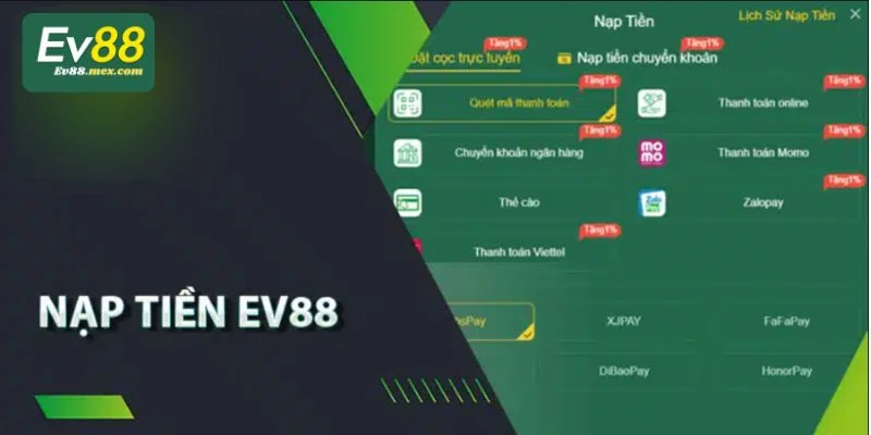 Người chơi nạp tiền tại nhà cái dễ dàng, nhanh gọn chỉ vài phút.
